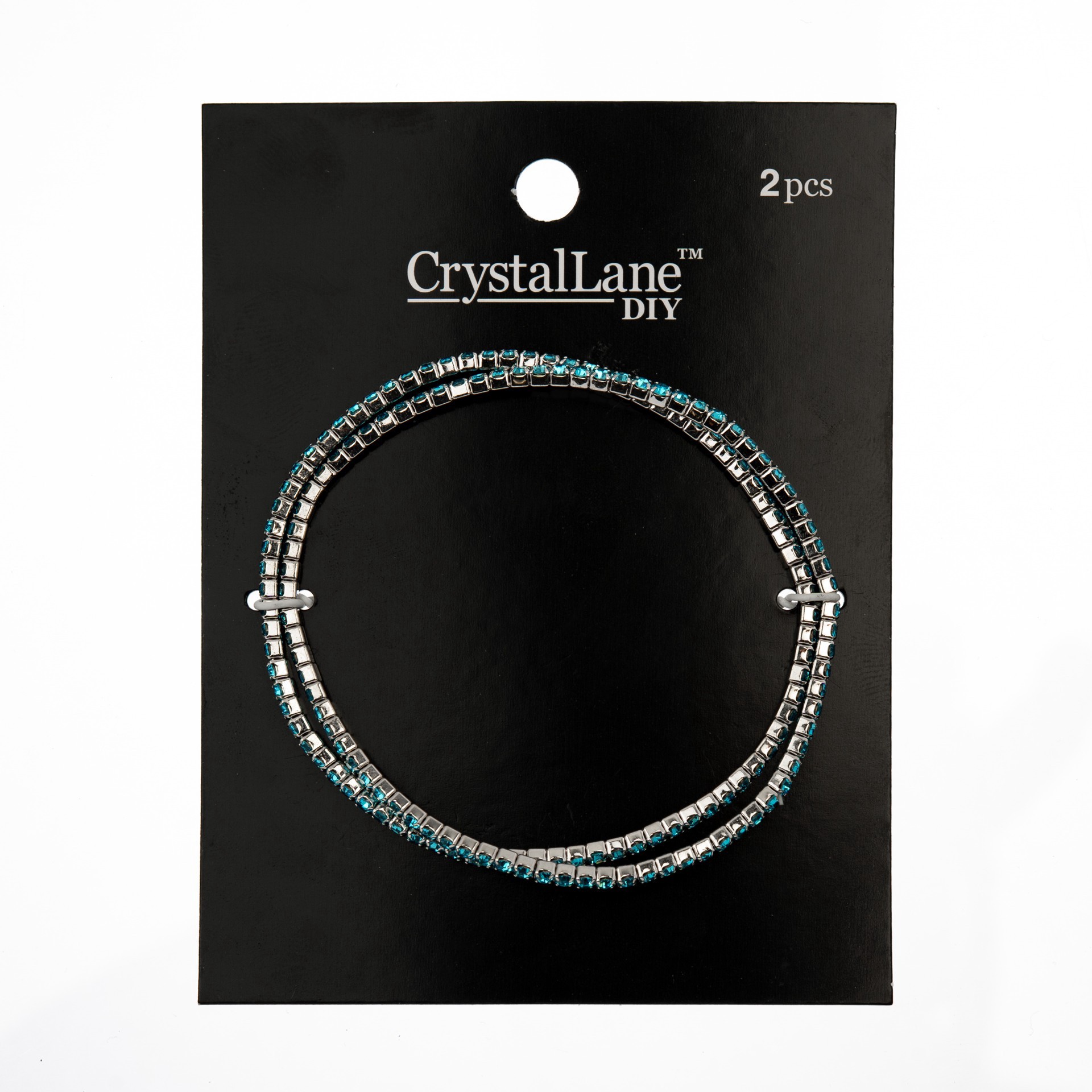 slide 2 of 3, Crystal Lane Diy Silver & Aquamarine Rhinestones Bracelets, 2ct., 2 ct