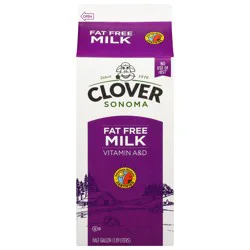 Clover Sonoma Fat Free Milk - 1/2 gal