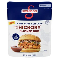 Swanson Hickory Smoked BBQ White Chunk Fully Cooked Chicken, 2.6 oz Pouch