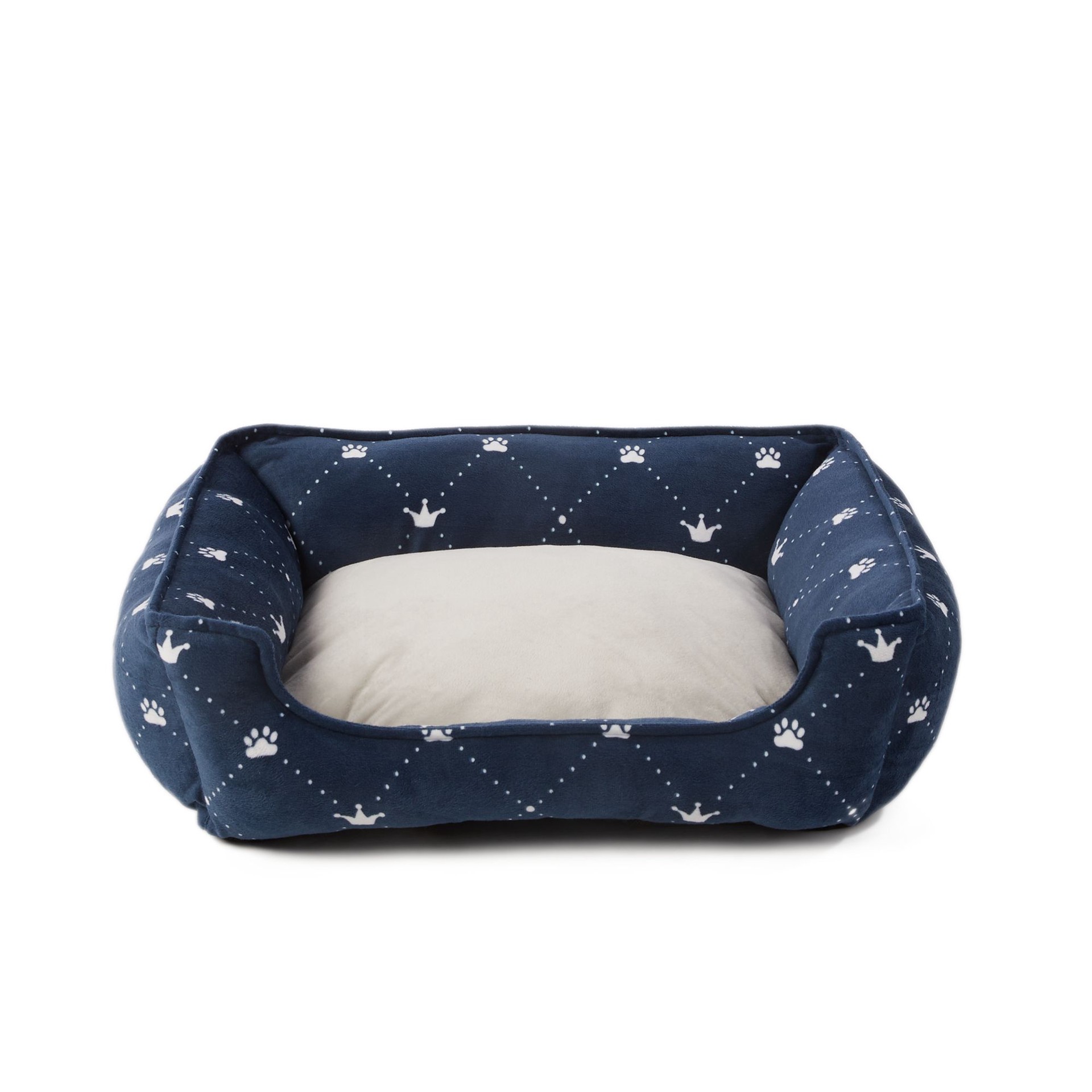 slide 1 of 1, Value Beds Top Paw Paw Print Cuddler Dog Bed, 20 in x 18 in x 6.5 in