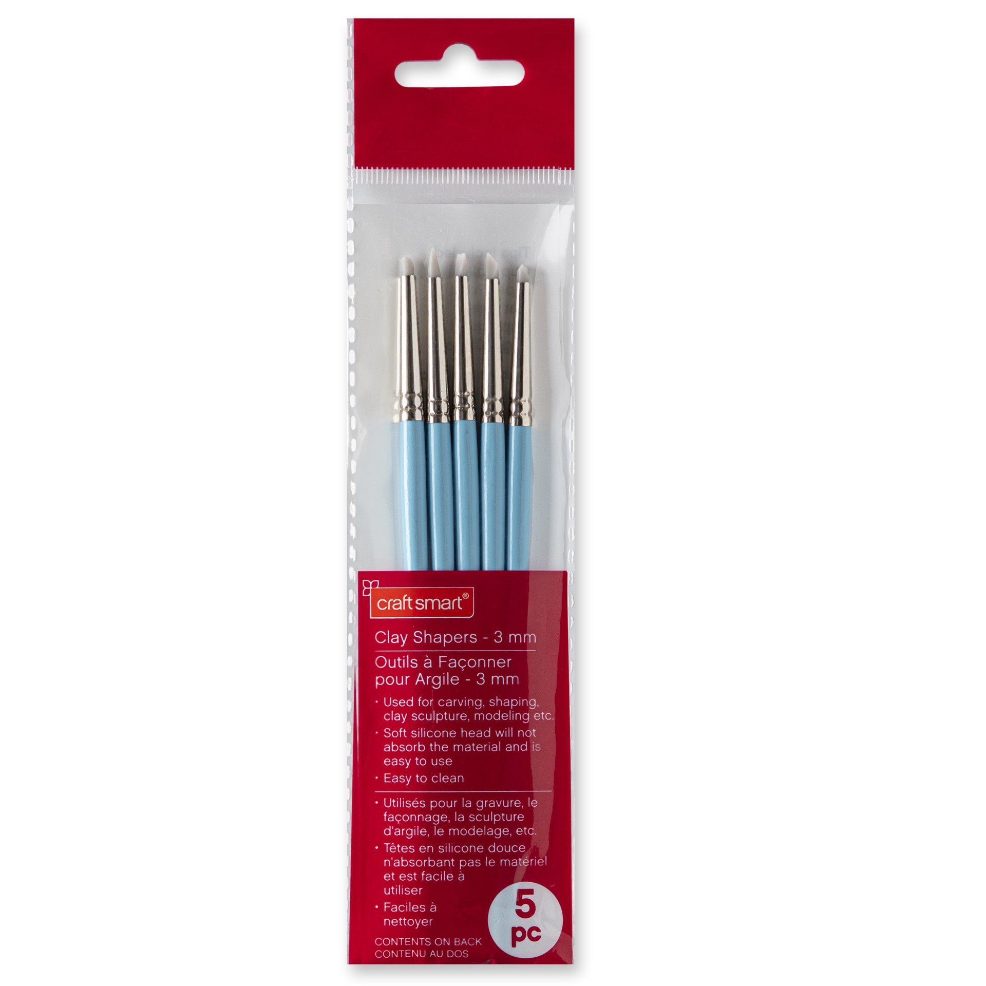 slide 6 of 6, Clay Shaper Set #0 By Craft Smart, 3mm in diameter; brush total length - 16cm