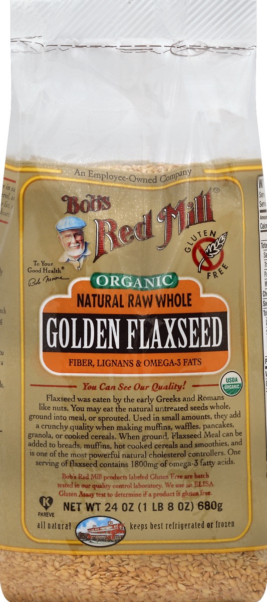 slide 5 of 5, Bob's Red Mill Organic Flaxseeds Golden, 24 oz