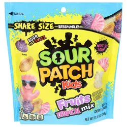 SOUR PATCH KIDS Fruits Tropical Mix Soft & Chewy Gummy Candy, Share Size, 11.11 oz