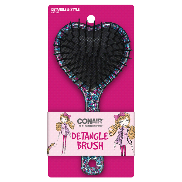 slide 17 of 21, Conair Kids Detangling Brush Heart-Shaped, 1 ct