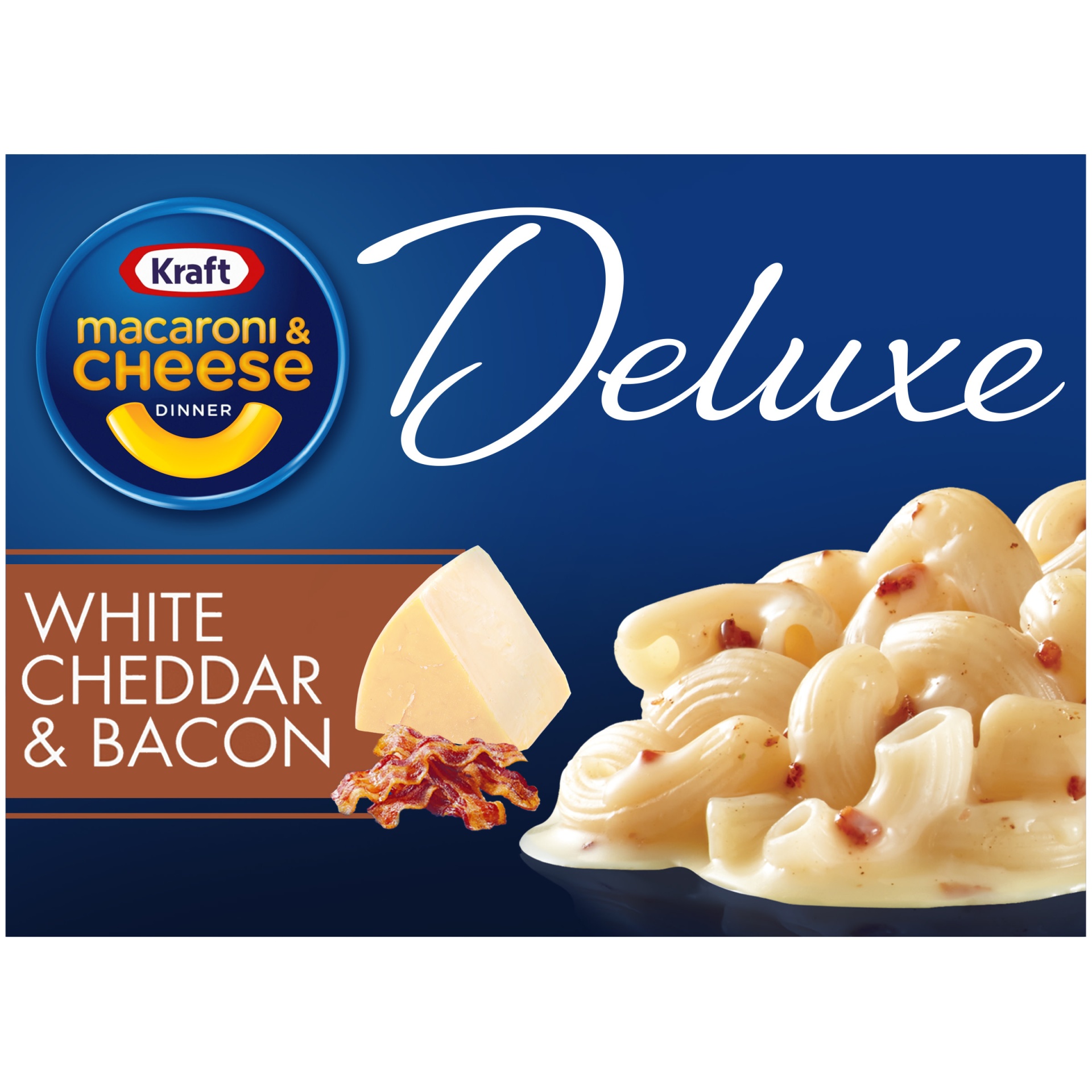 slide 1 of 2, Kraft Deluxe White Cheddar & Bacon Macaroni & Cheese Dinner, 11.5 oz
