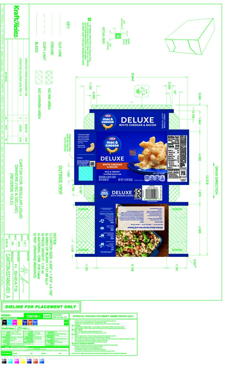 slide 12 of 14, Kraft Deluxe White Cheddar & Bacon Mac & Cheese Macaroni and Cheese Dinner, 11.9 oz Box, 11.9 oz