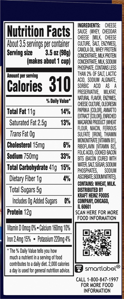 slide 8 of 14, Kraft Deluxe White Cheddar & Bacon Mac & Cheese Macaroni and Cheese Dinner, 11.9 oz Box, 11.9 oz
