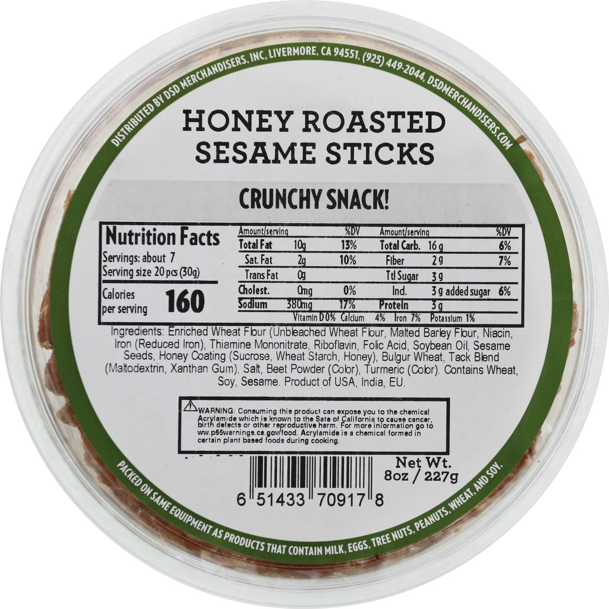 slide 6 of 13, DSD Merchandisers Honey Roasted Sesame Sticks 8 oz, 