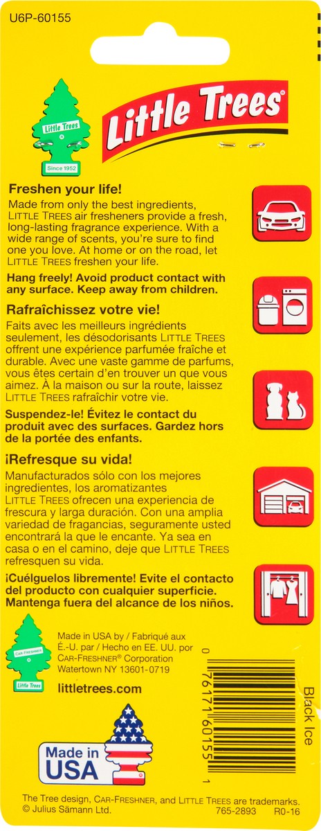 slide 7 of 13, Little Trees Black Ice Air Fresheners 6 ea, 6 ct