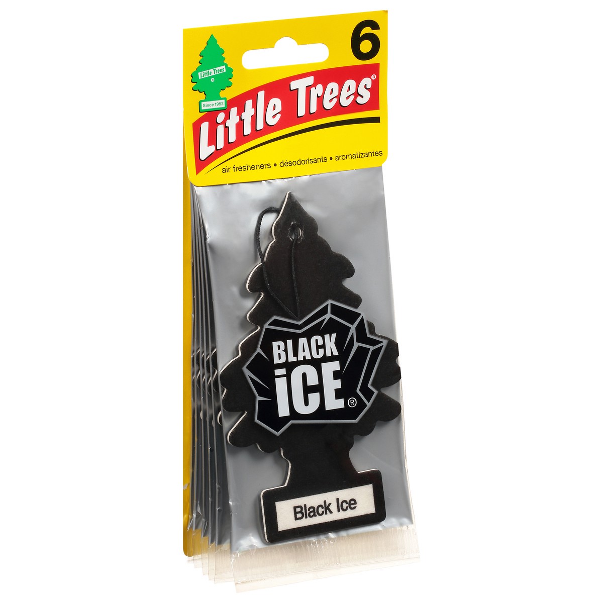 slide 9 of 13, Little Trees Black Ice Air Fresheners 6 ea, 6 ct