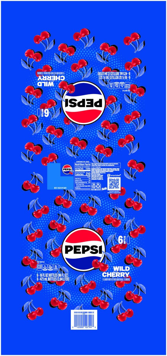 slide 7 of 7, Pepsi Soda Wild Cherry Cola 16 Fl Oz 6 Count, 6 ct