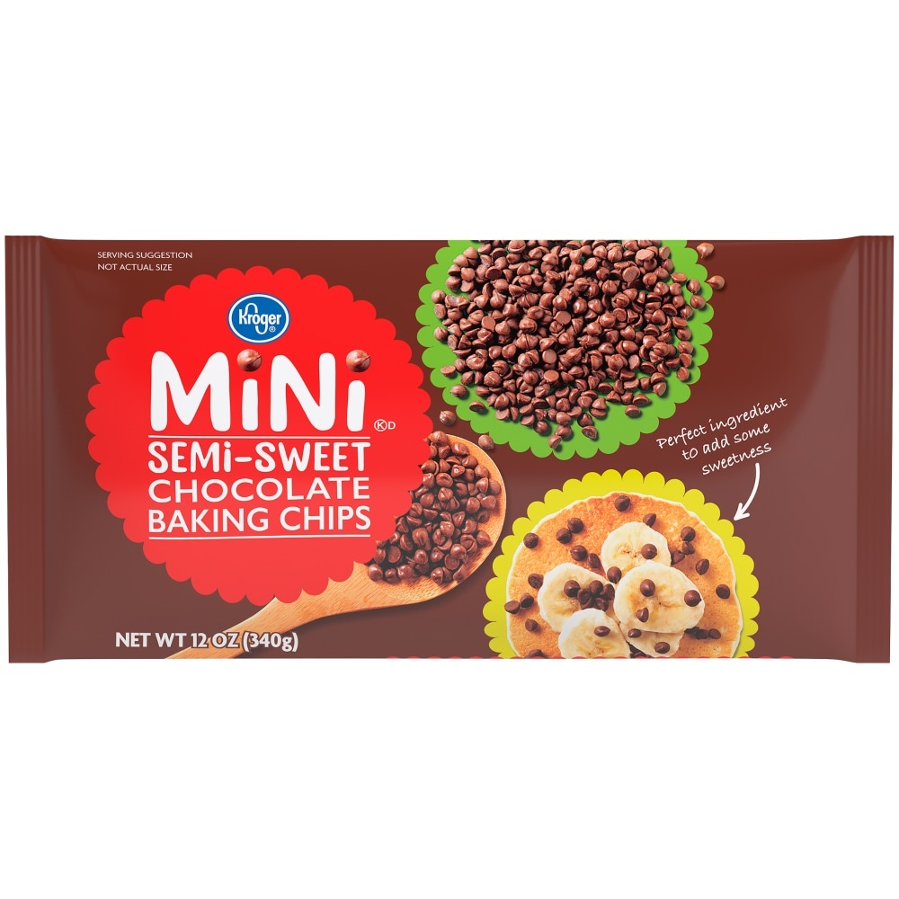 slide 1 of 1, Kroger Mini Semi-Sweet Chocolate Baking Chips, 12 oz