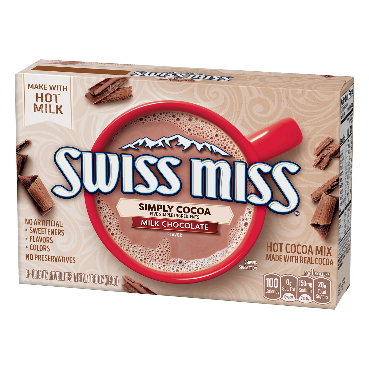 slide 3 of 11, Swiss Miss Simply Cocoa Milk Chocolate, 8 ct