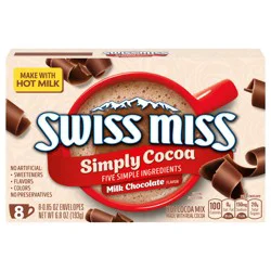 Swiss Miss Simply Cocoa Milk Chocolate Flavored Hot Cocoa Mix, 8 Count Hot Cocoa Mix Packets