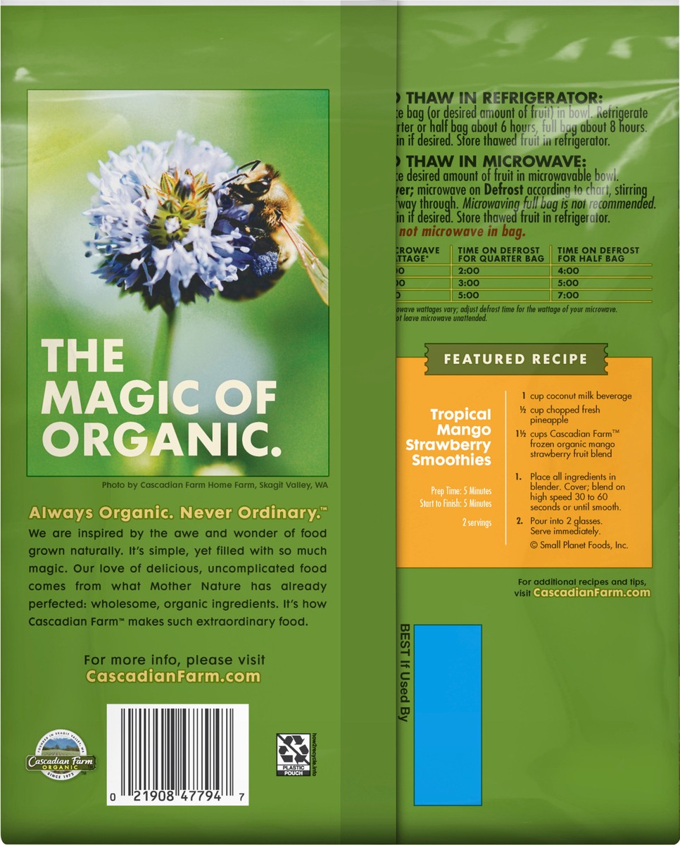 slide 6 of 9, Cascadian Farm Organic Mango Strawberry Blend, Frozen Fruit, Non-GMO, 32 oz Bag, 32 oz