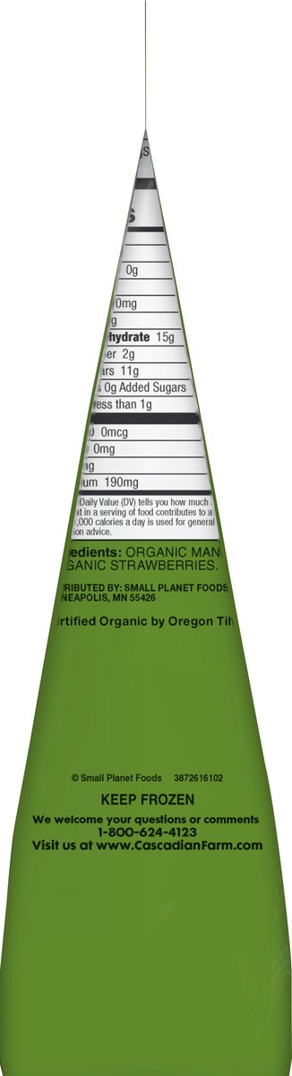 slide 9 of 9, Cascadian Farm Organic Mango Strawberry Blend, Frozen Fruit, Non-GMO, 32 oz Bag, 32 oz