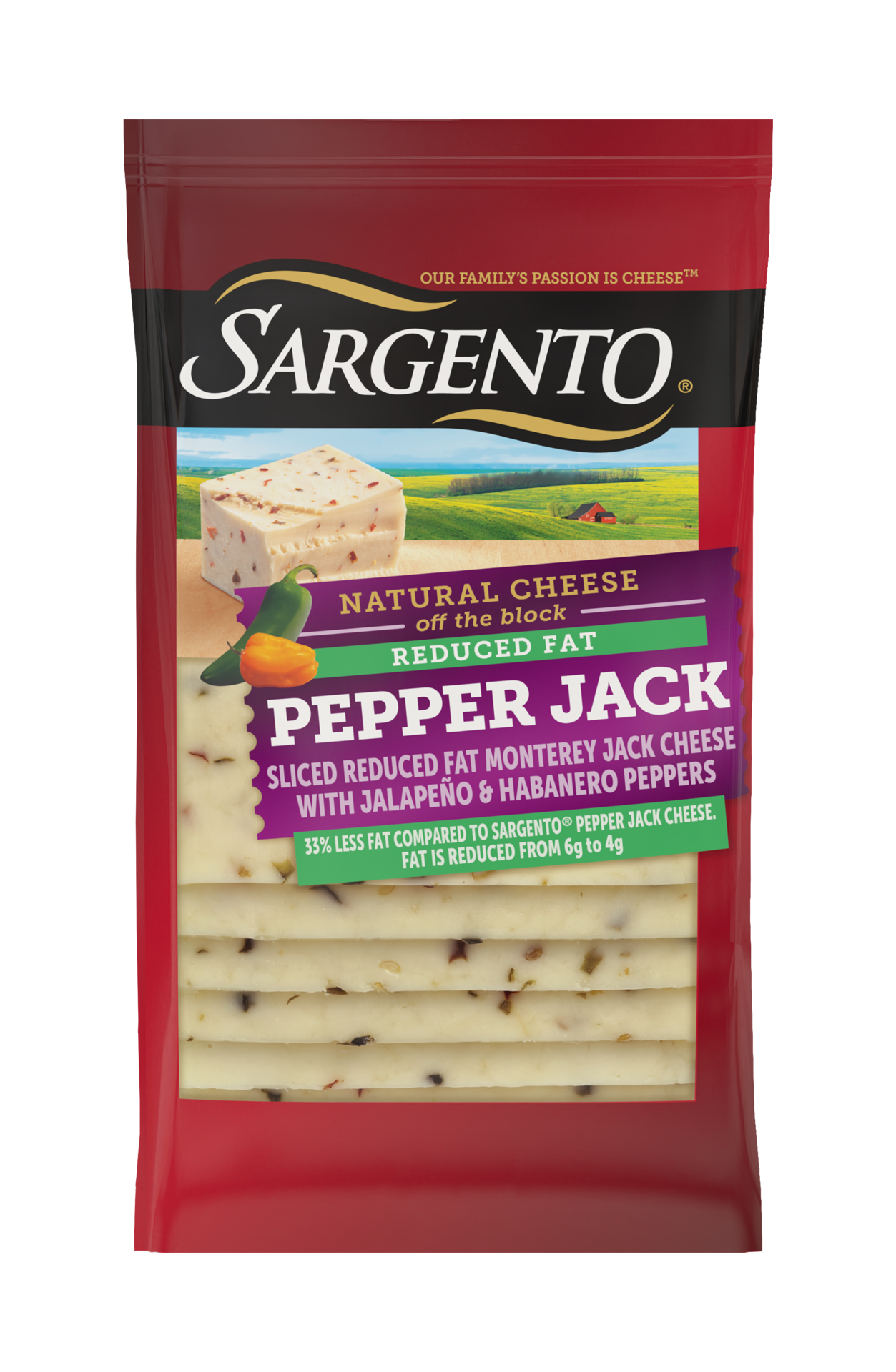 slide 1 of 8, Sargento Sliced Reduced Fat Pepper Jack Natural Cheese, 10 Slices, 10 ct