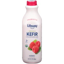 Lifeway Organic Kefir Raspberry Cultured Lowfat Milk