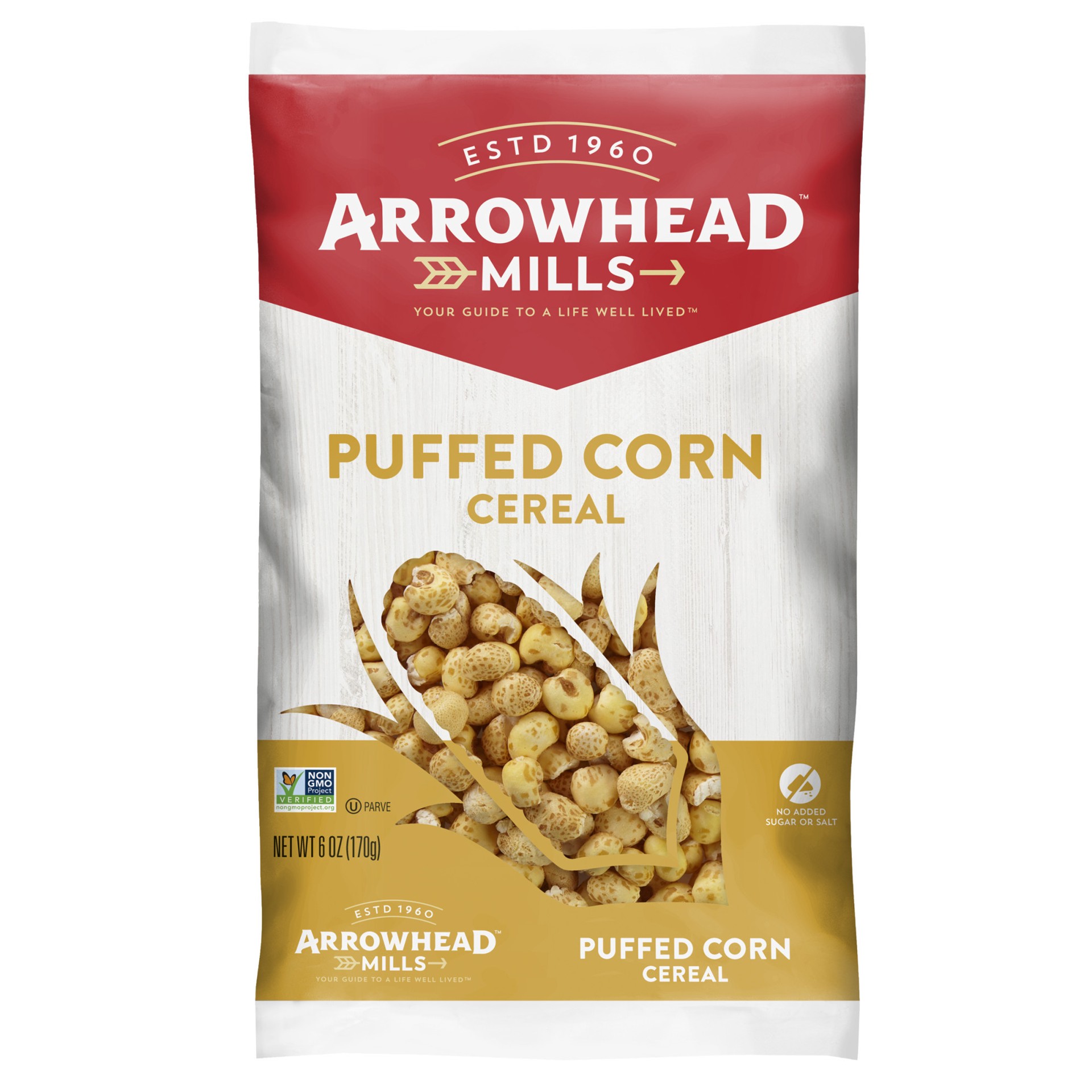 slide 1 of 9, Arrowhead Mills Puffed Corn Cereal, 6 Oz Bag, 6 oz