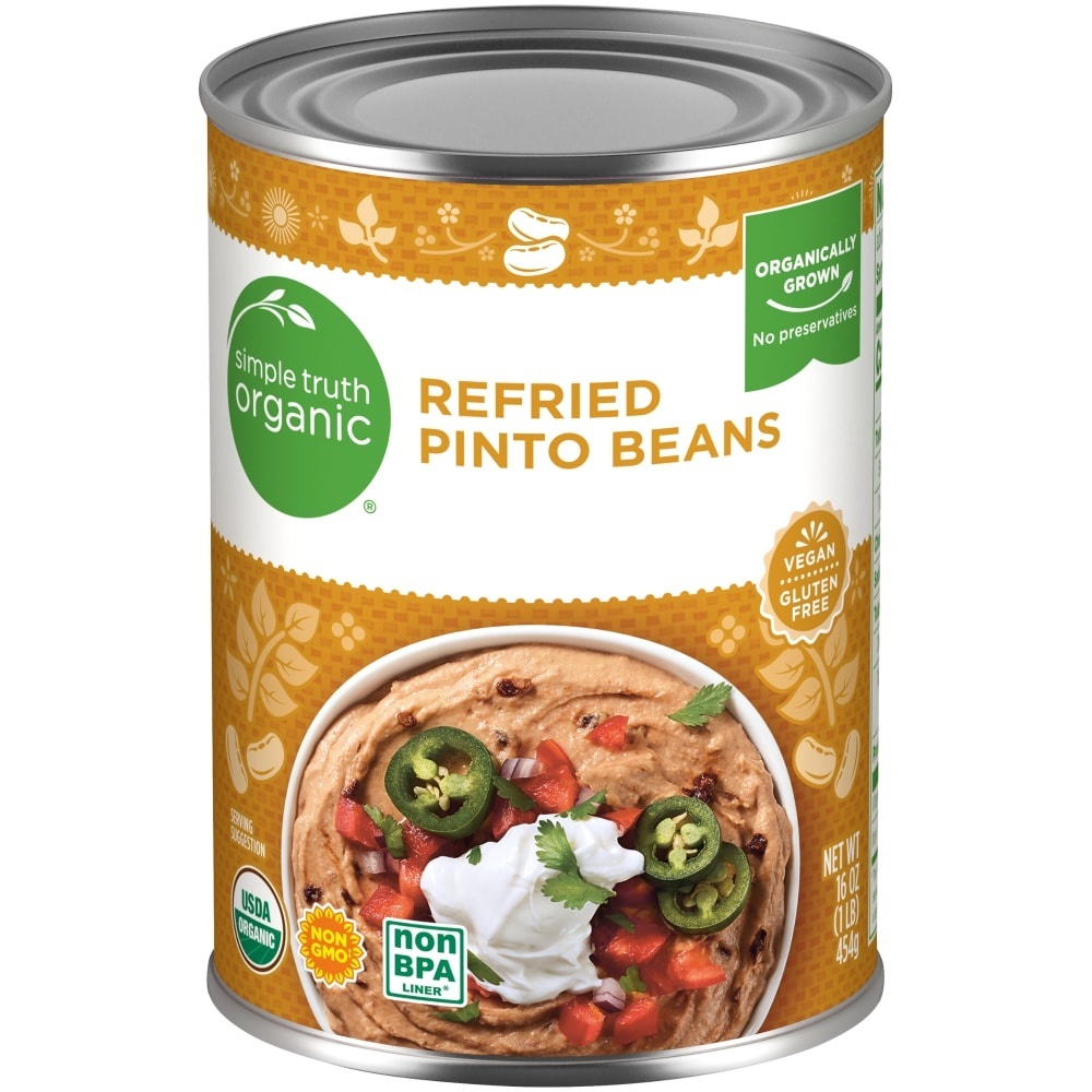 slide 1 of 1, Simple Truth Organic Vegetarian Refried Beans, 16 oz