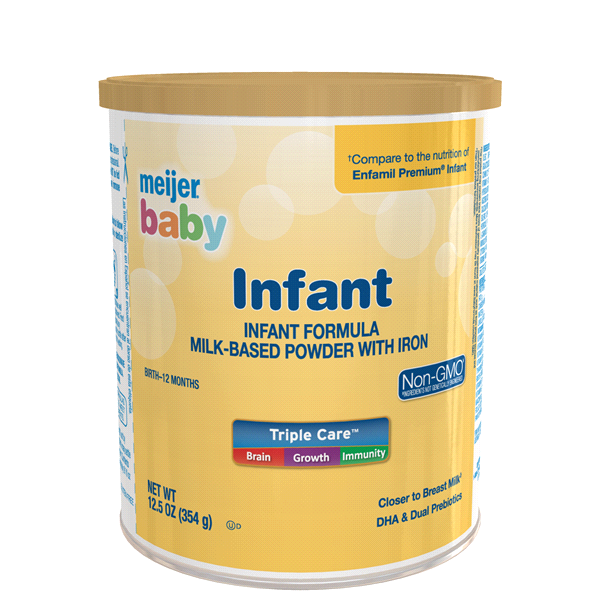 slide 1 of 3, Meijer Infant Milk-Based Baby Formula Powder with Iron, 12.5 oz