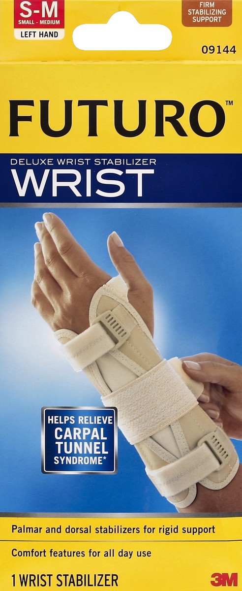 slide 3 of 4, Futuro Deluxe Wrist Stabilizer Left Hand Smallmedium, 1 ct