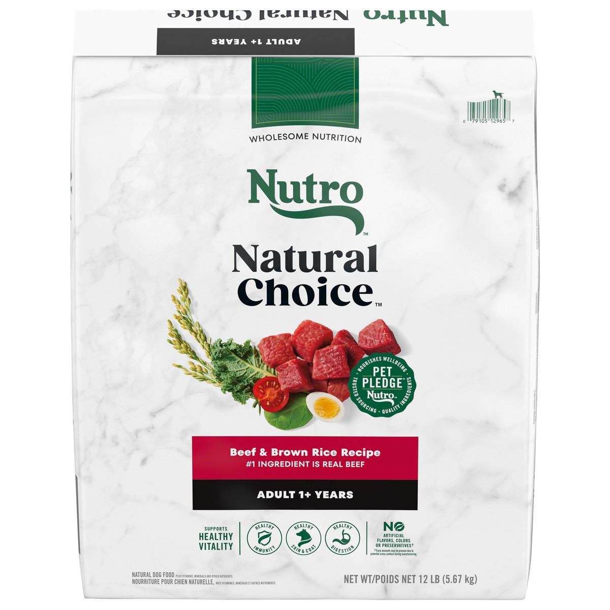 slide 1 of 9, Nutro Natural Choice Adult Dry Dog Food, Beef & Brown Rice Recipe Dog Food, 12 lb. Bag, 12 lb