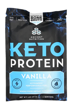 slide 1 of 1, Ancient Nutrition Keto Protein Powder, Vanilla Single Serve, 1.09 oz