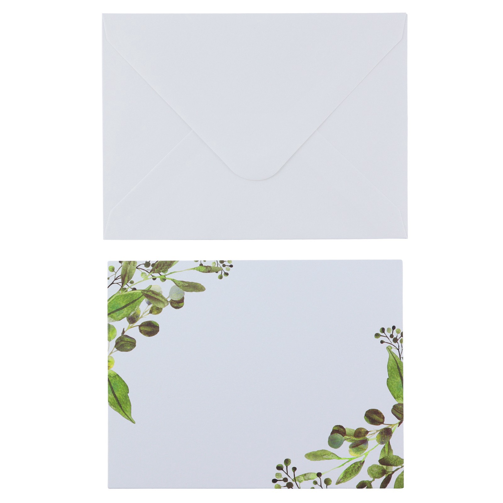 slide 3 of 6, Greenery Flat Cards & Envelopes By Recollections, 4.25" X 5.5", 4.25 in x 5.5 in