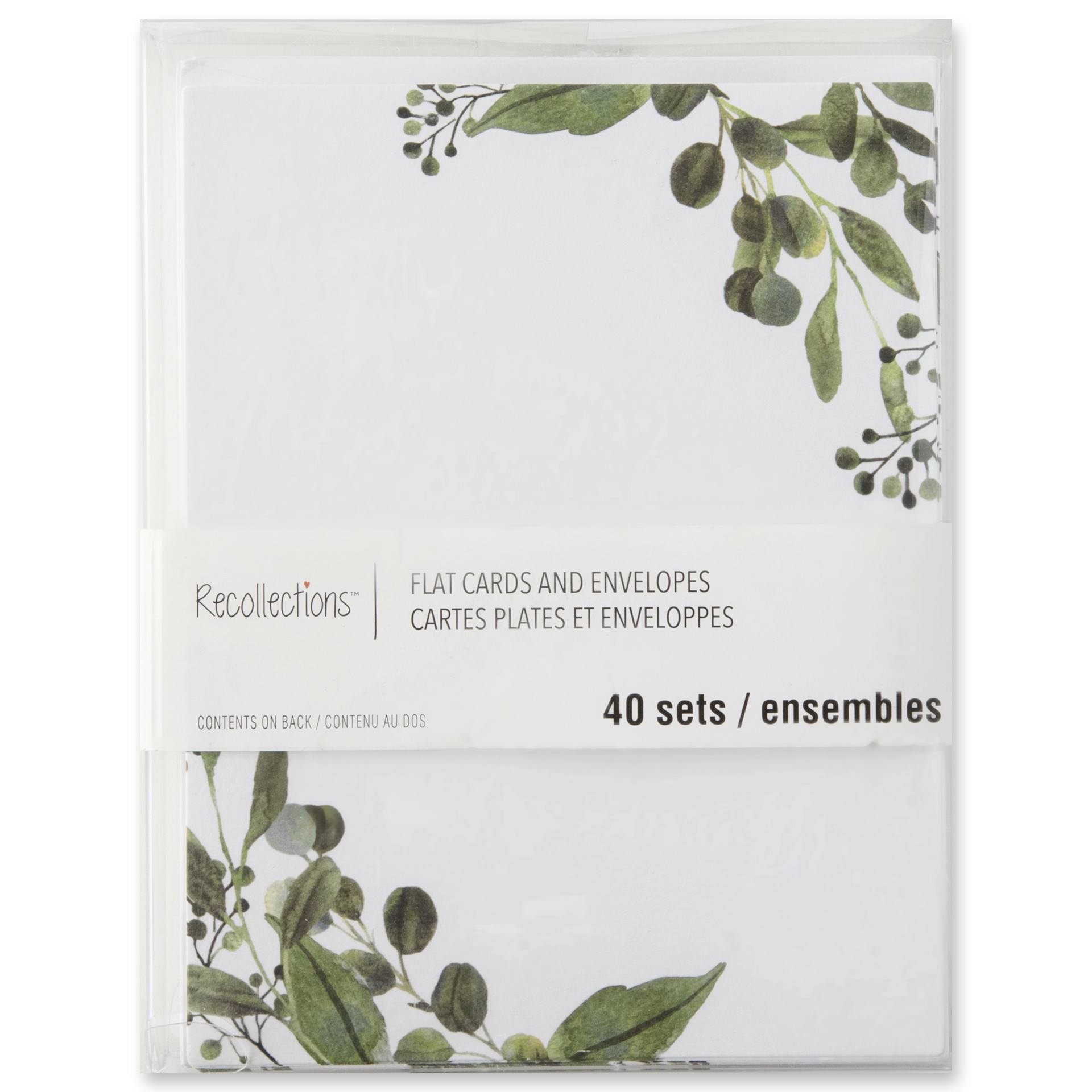 slide 2 of 6, Greenery Flat Cards & Envelopes By Recollections, 4.25" X 5.5", 4.25 in x 5.5 in