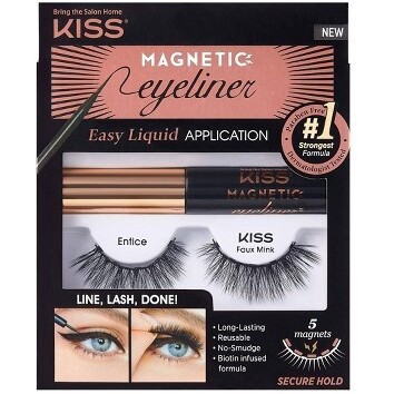 slide 1 of 5, Kiss Magnetic Entice Eyeliner & Lash Kit 1 ea, 1 ct