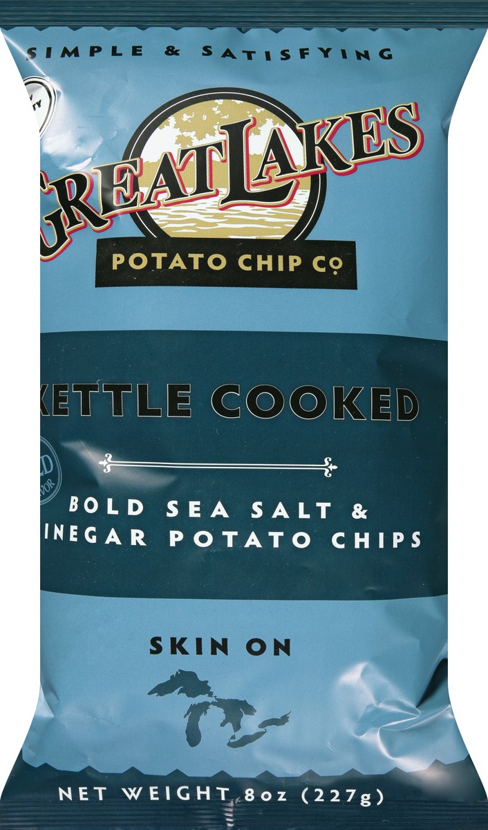 Great Lakes Kettle Cooked Bold Sea Salt And Vinegar Potato Chips 8 Oz 1