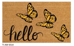 Allure Hello Butterfly Doormat, 17 in x 29 in