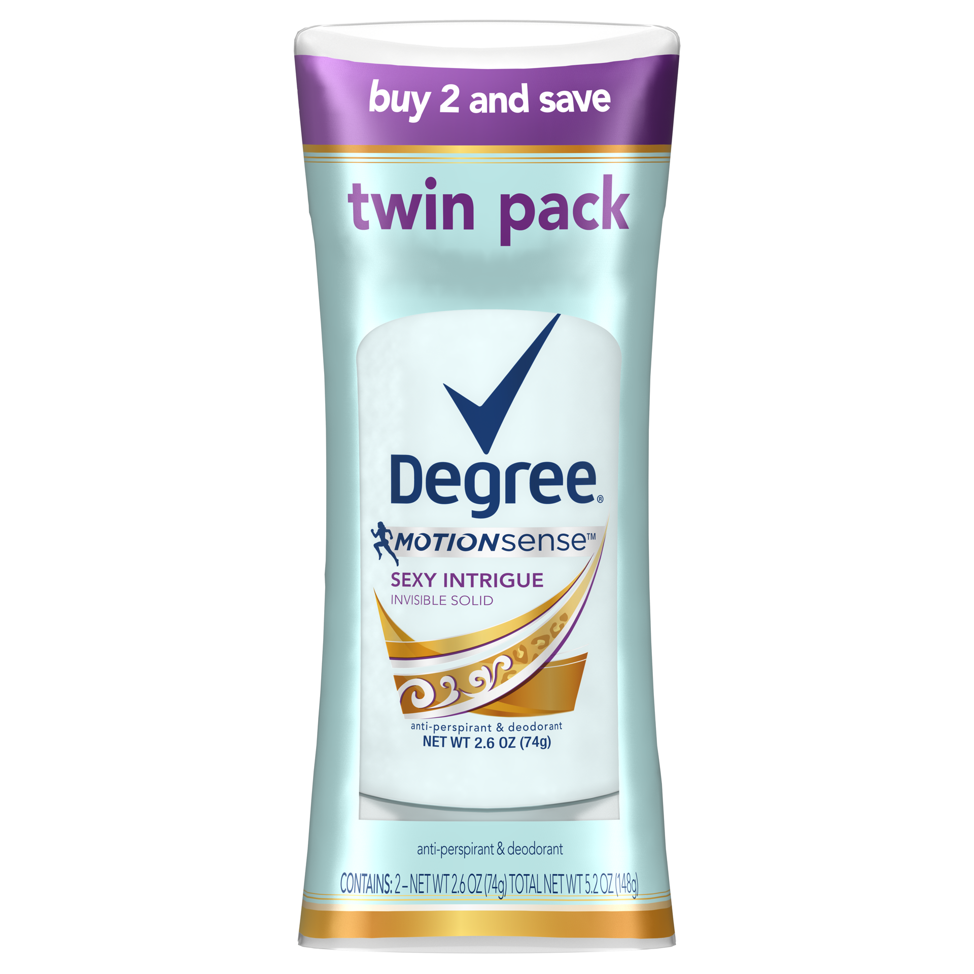 slide 2 of 6, Degree Antiperspirant Deodorant Sexy Intrigue, 2.6 oz, Twin Pack, 2.6 oz