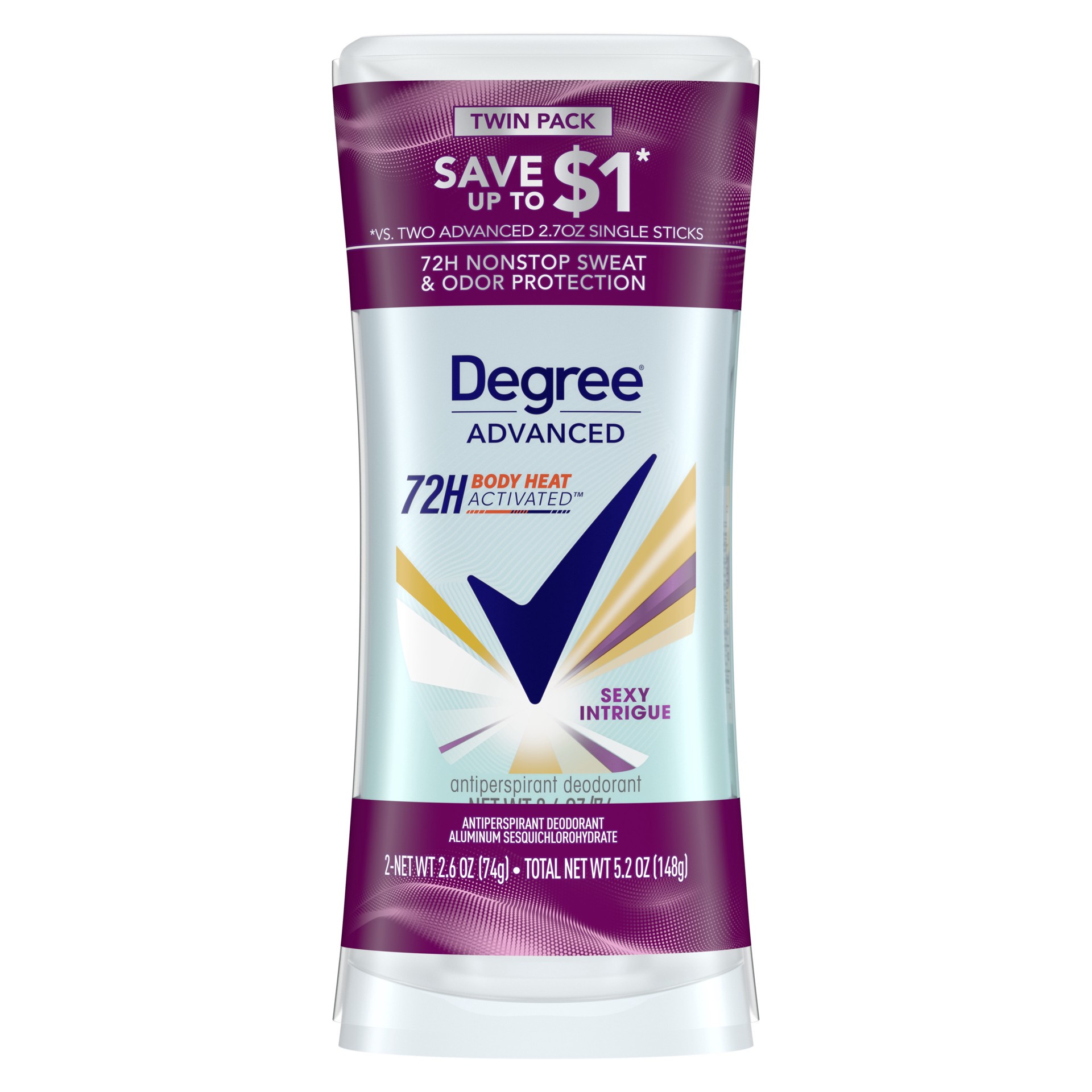 slide 1 of 6, Degree Antiperspirant Deodorant Sexy Intrigue, 2.6 oz, Twin Pack, 2.6 oz