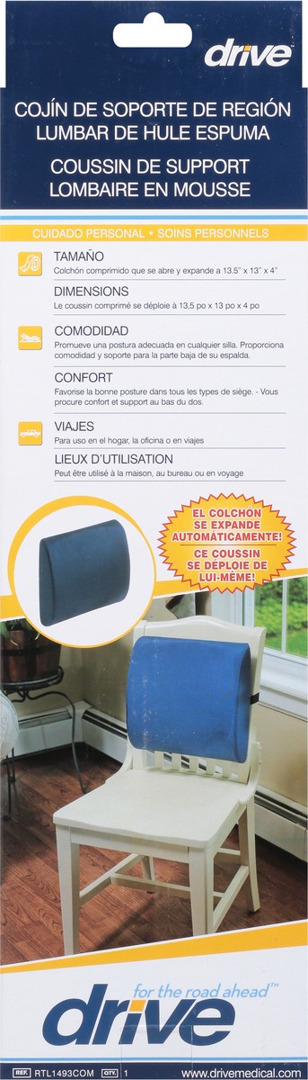 slide 3 of 9, Drive Foam Lumbar Support Cushion 1 ea, 1 ct