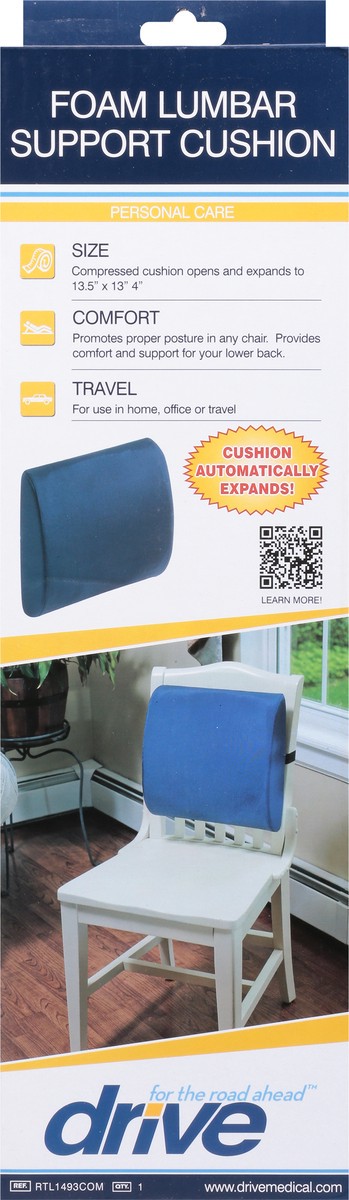 slide 8 of 9, Drive Foam Lumbar Support Cushion 1 ea, 1 ct