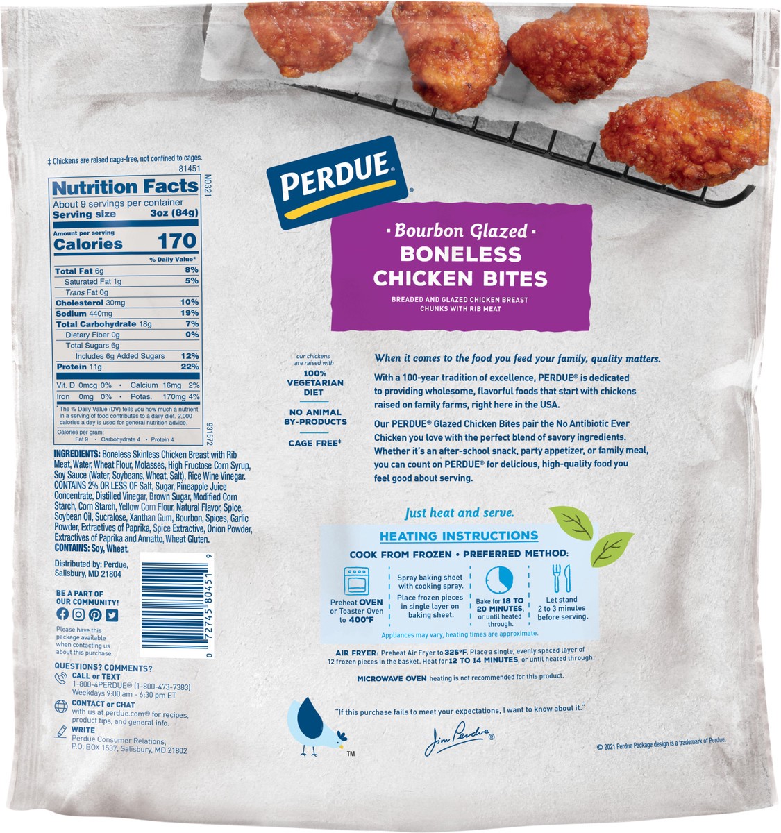 slide 2 of 3, Perdue Bourbon Chicken Chunks, 26 oz