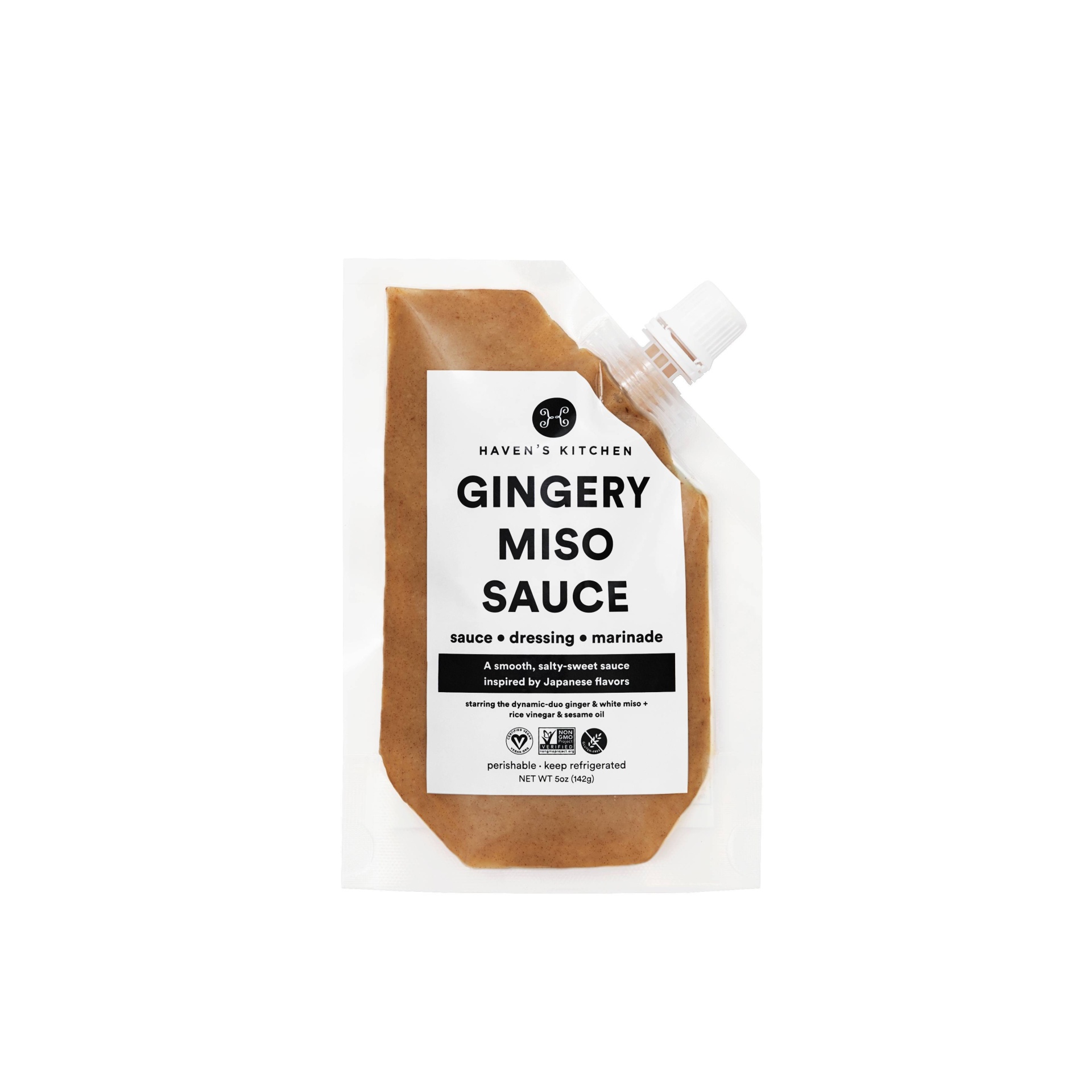 slide 1 of 4, Haven's Kitchen Gingery Miso Sauce, 5 oz
