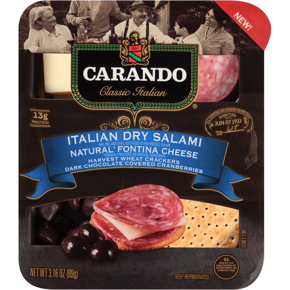 slide 1 of 7, Carando Salami/Fontina, 3.16 oz