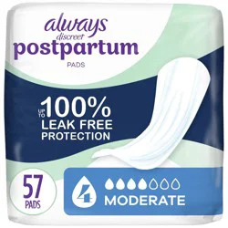 Always Discreet Postpartum Moderate Maxi Pad - 57 ct