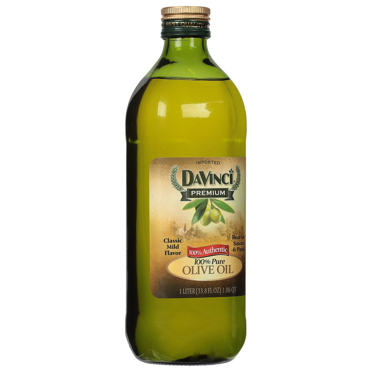 slide 2 of 9, DaVinci Premium 100% Pure Olive Oil 33.8 fl oz, 33.8 fl oz
