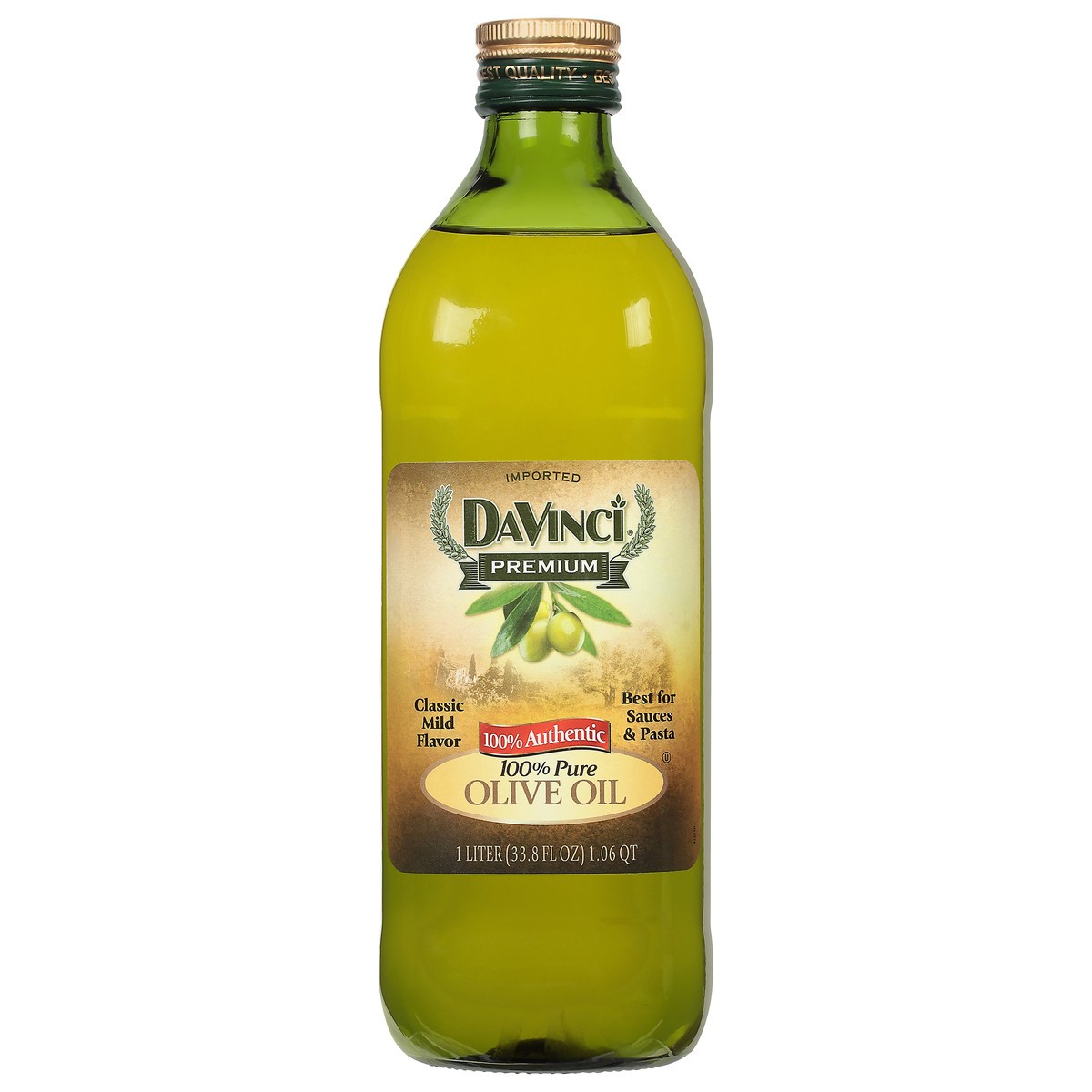 slide 1 of 9, DaVinci Premium 100% Pure Olive Oil 33.8 fl oz, 33.8 fl oz