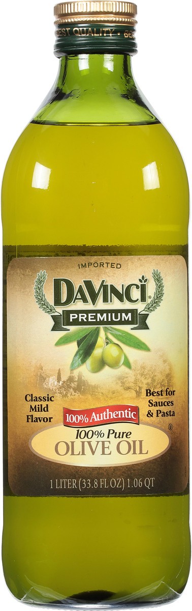 slide 6 of 9, DaVinci Premium 100% Pure Olive Oil 33.8 fl oz, 33.8 fl oz
