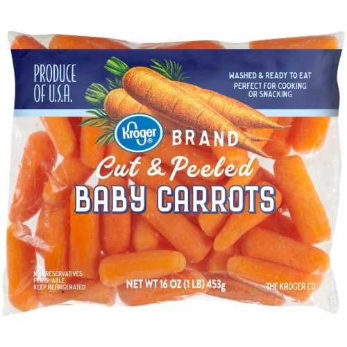 slide 1 of 1, Kroger Cut & Peeled Baby Carrots, 1 lb