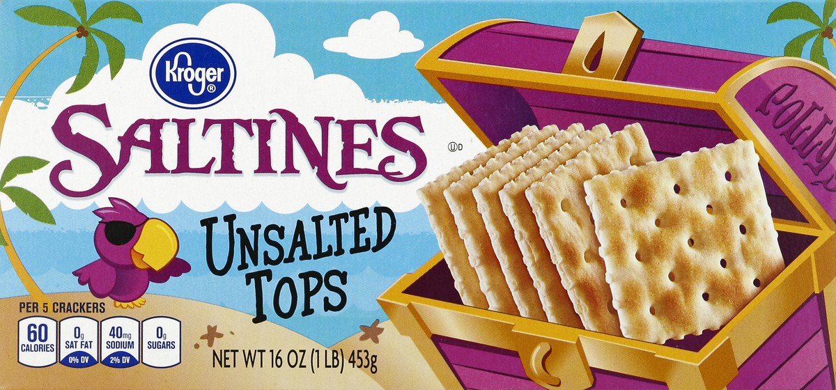 slide 2 of 4, Kroger Thin & Crispy Unsalted Saltine Crackers, 16 oz