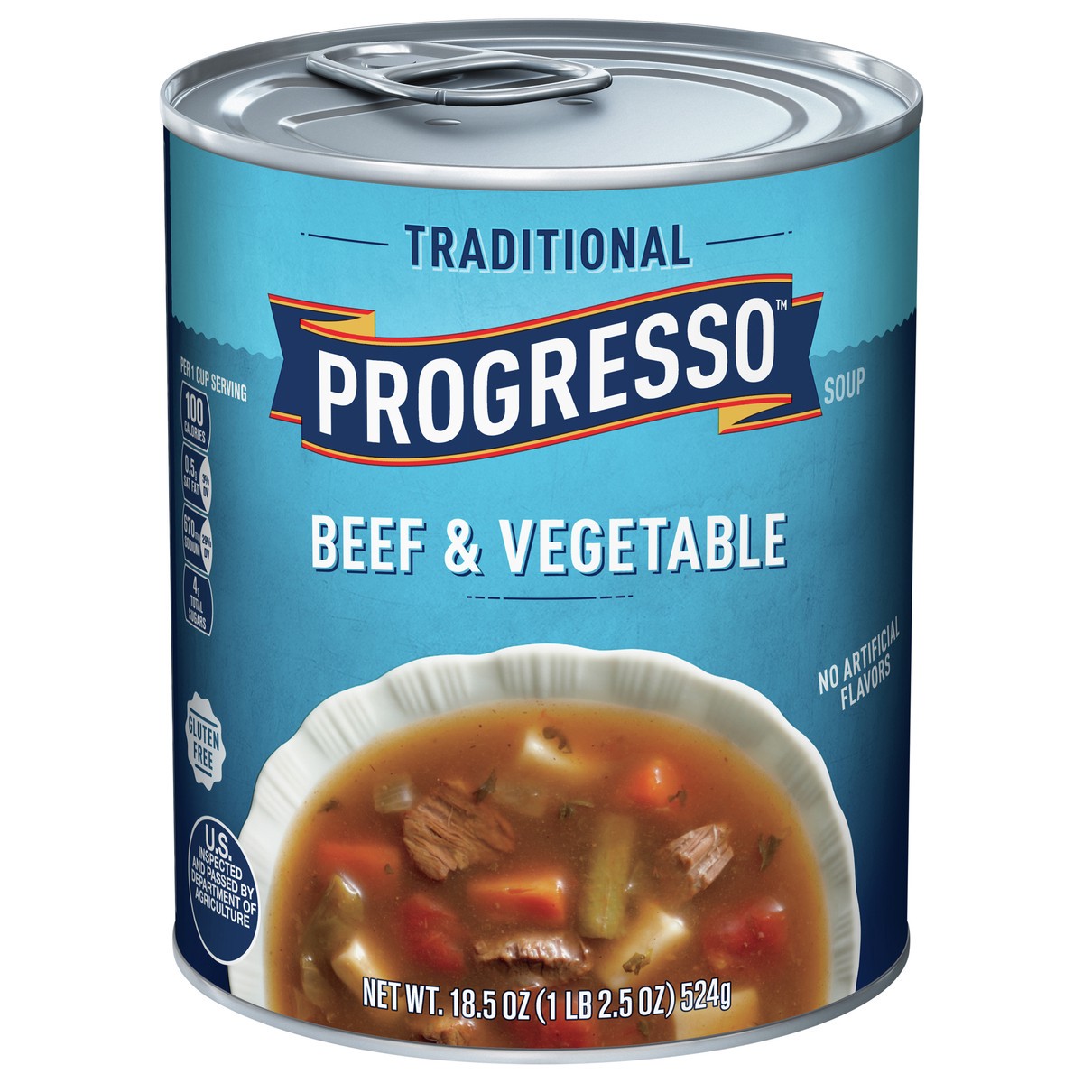 slide 2 of 14, Progresso Traditional Gluten Free Beef & Vegetable Soup, 18.5 oz., 18.5 oz