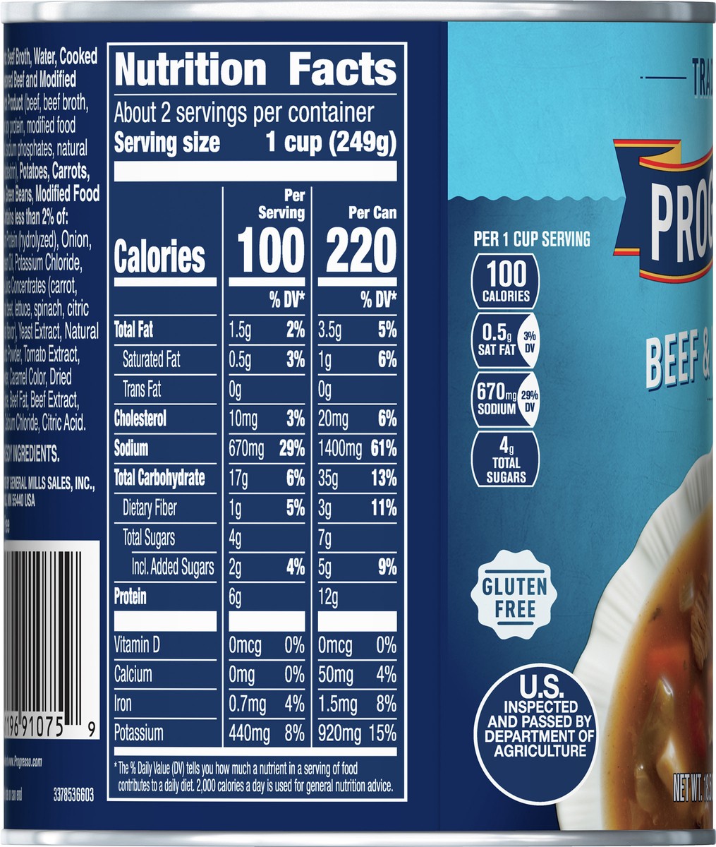 slide 7 of 14, Progresso Traditional Gluten Free Beef & Vegetable Soup, 18.5 oz., 18.5 oz