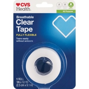 slide 1 of 1, CVS Health Breathable Clear Tape Roll, 1 ct