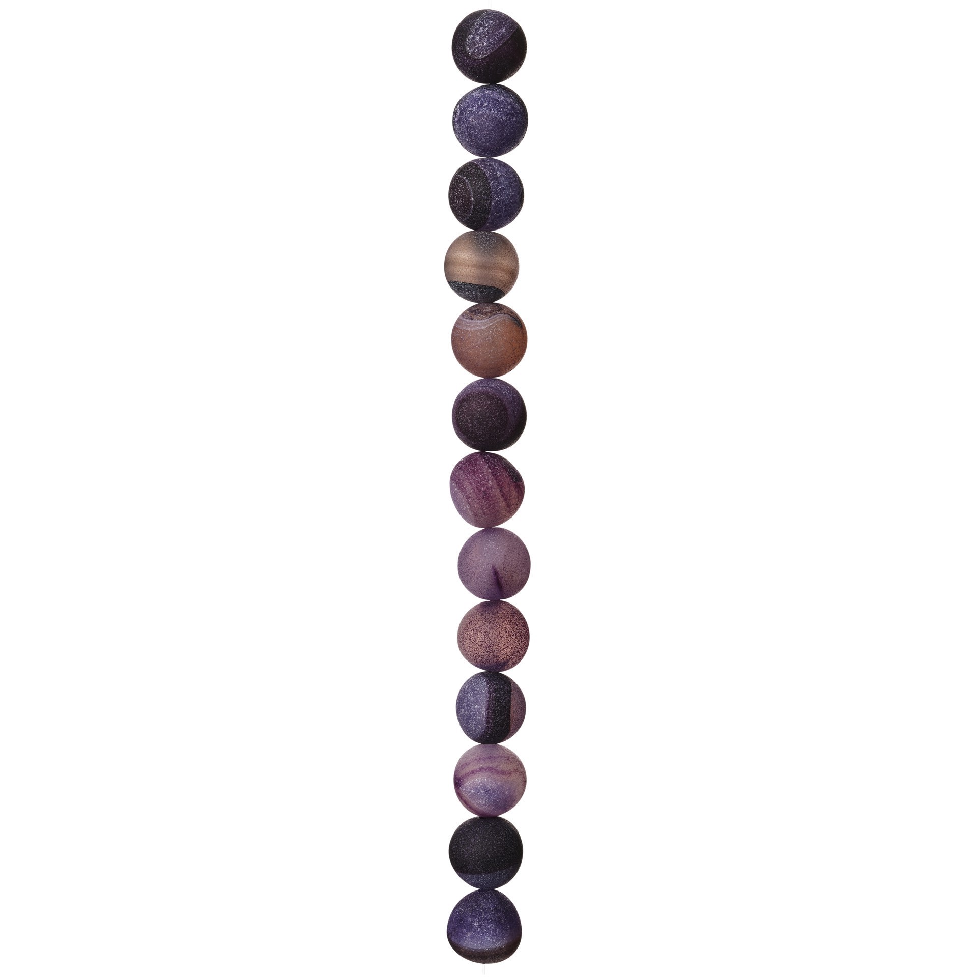 slide 3 of 3, Purple & Natural Marbleized Agate Stone Round Beads, 12mm By Bead Landing, 12mm
